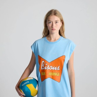 T-Shirt Unisex Tank Top Motel Washed Blue Bisous Skateboards