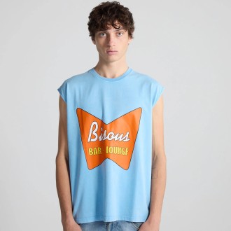 T-Shirt Unisex Tank Top Motel Washed Blue Bisous Skateboards