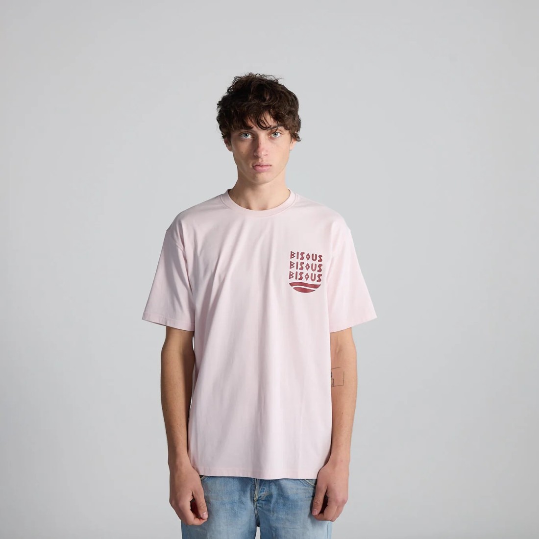 T-shirt UNISEX Cap d'Agde Light Pink  Bisous Skateboards