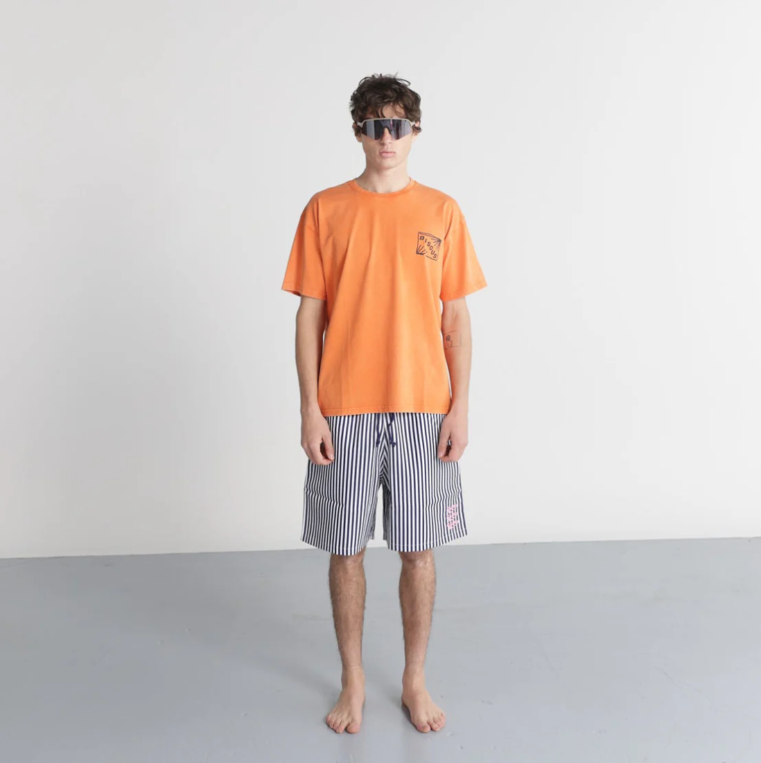 Swimshort Unisex Gianni Stripes Navy  Bisous Skateboards