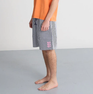 Swimshort Unisex Gianni Stripes Navy  Bisous Skateboards