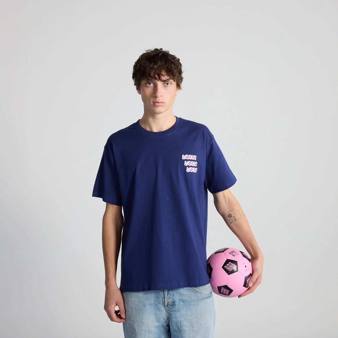 T-shirt UNISEX Bisous X3 Navy Bisous Skateboards