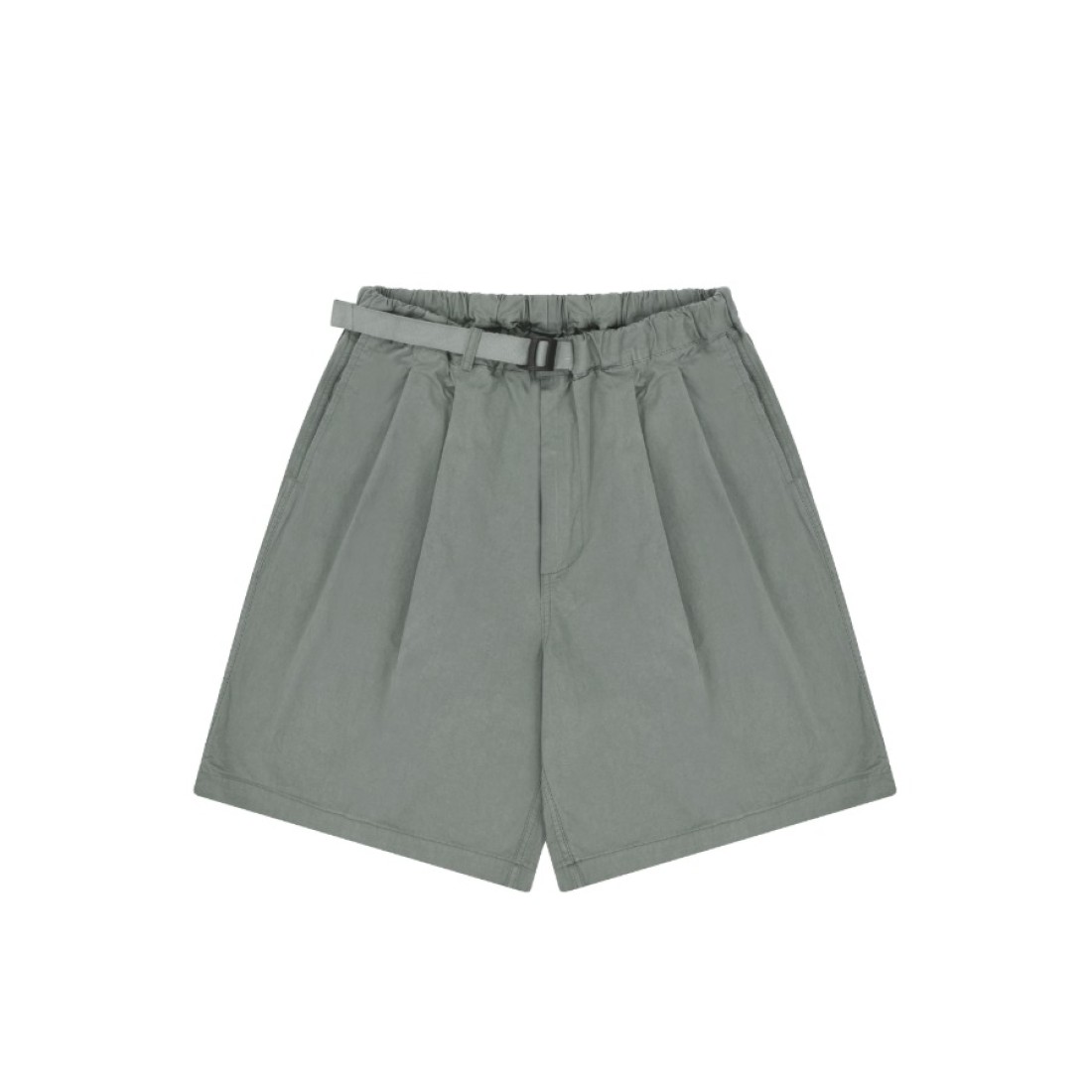 Two Tuck Wide Half Pants Light Grey UNISEX Kappy Design