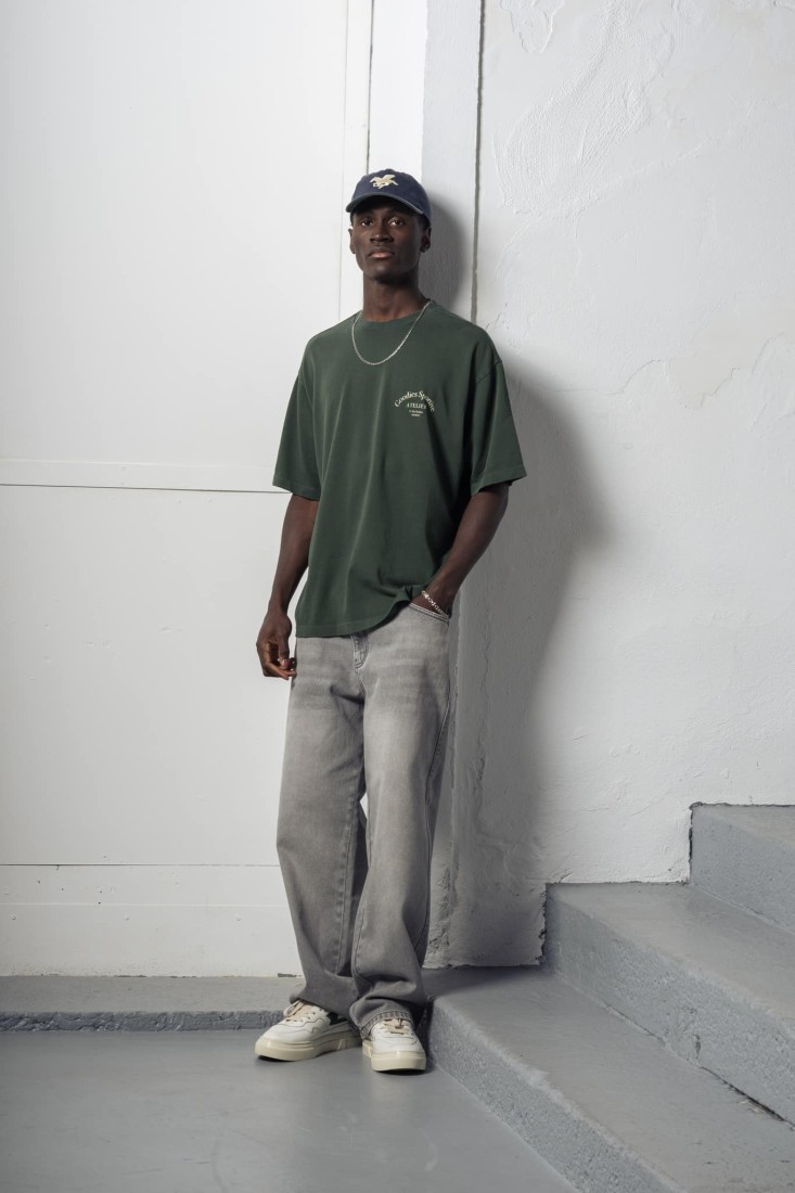 Premium Green Tee Stone Wash Green Goodies Sportive