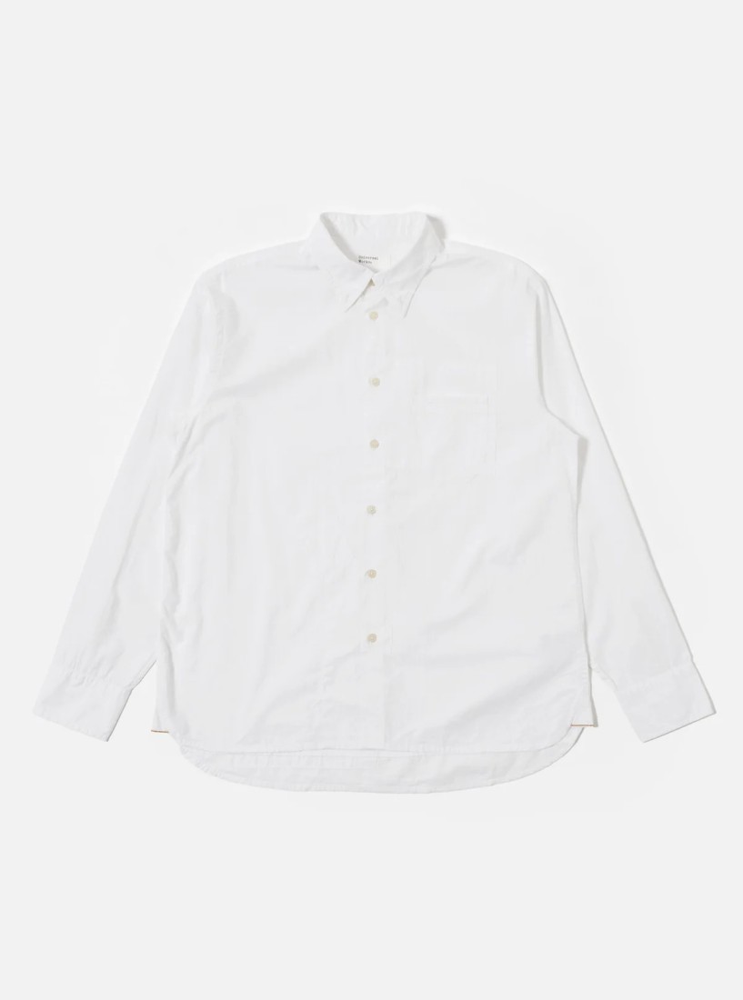 Poplin Patched Lazy Day Shirt White Universal Works