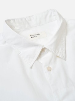 Poplin Patched Lazy Day Shirt White Universal Works