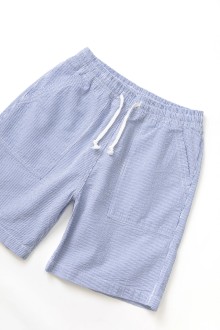 Seersucker Chef Shorts Navy Stripe Service Works