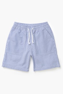 Seersucker Chef Shorts Navy Stripe Service Works