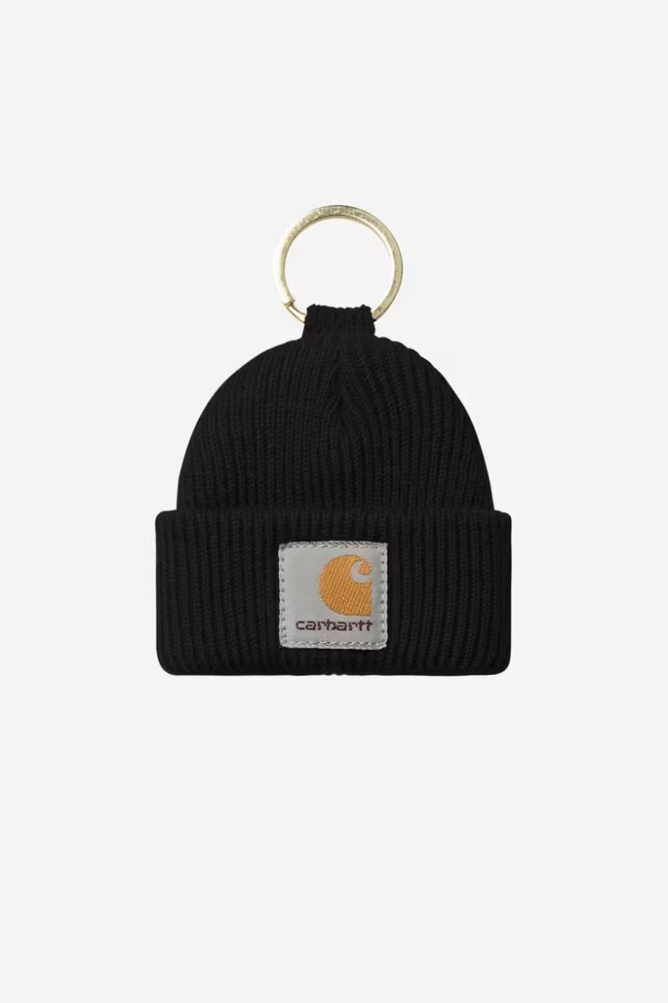 Mini watch hat keychain Black Carhartt WIP