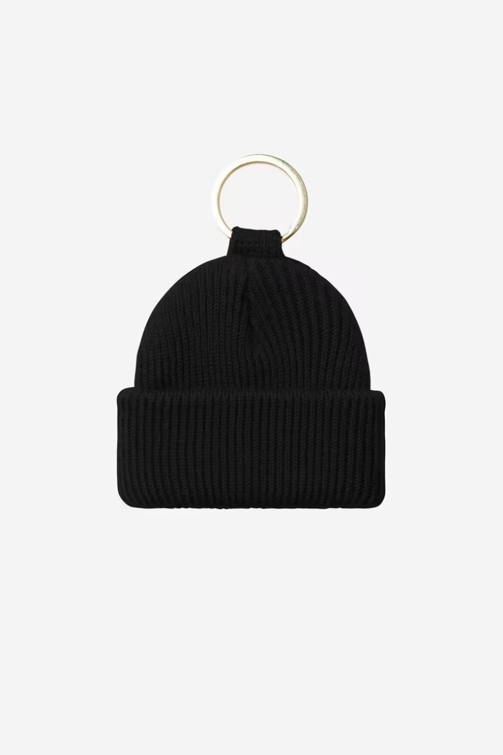 Mini watch hat keychain Black Carhartt WIP