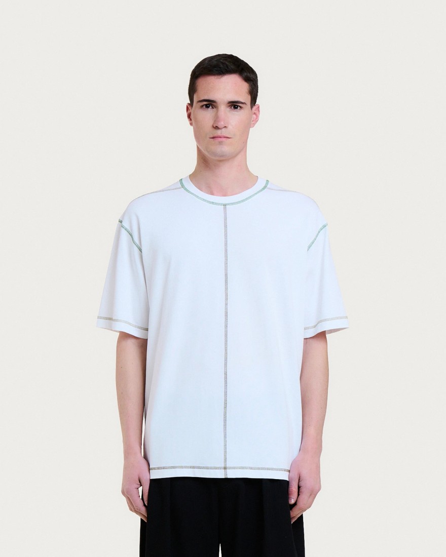 T-Shirt Multico Baseball White Green Homecore