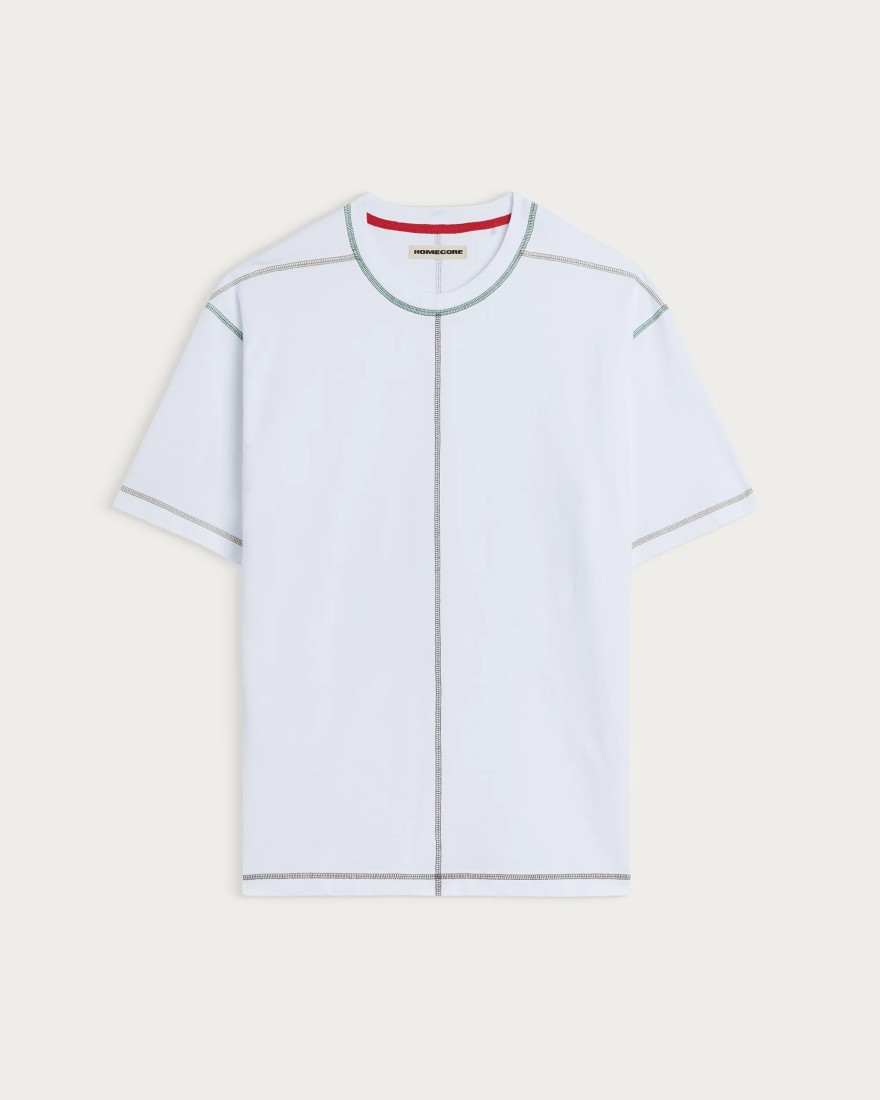 T-Shirt Multico Baseball White Green Homecore