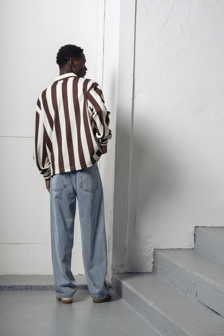 Cocoa Vintage Football Tee Chocolate Ecru Goodies Sportive