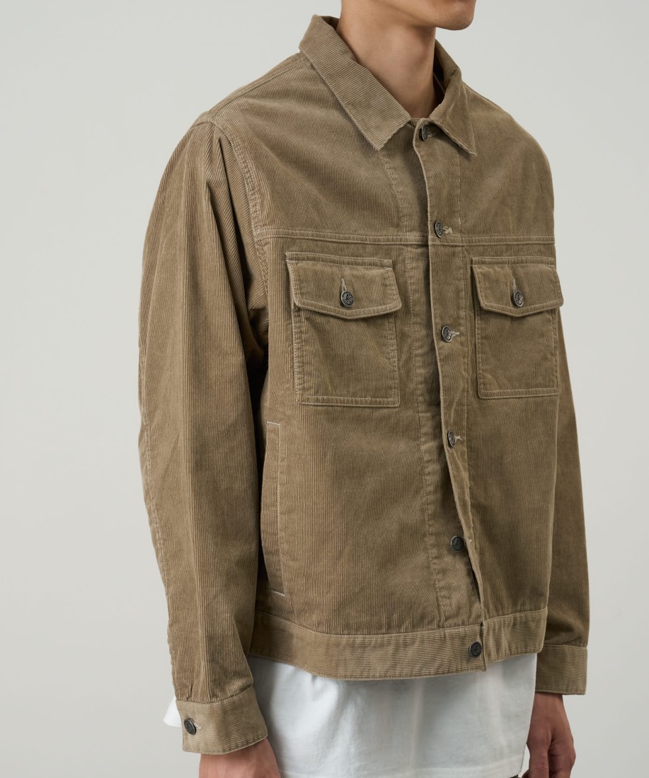 Corduroy Trucker Jacket Beige Gramicci