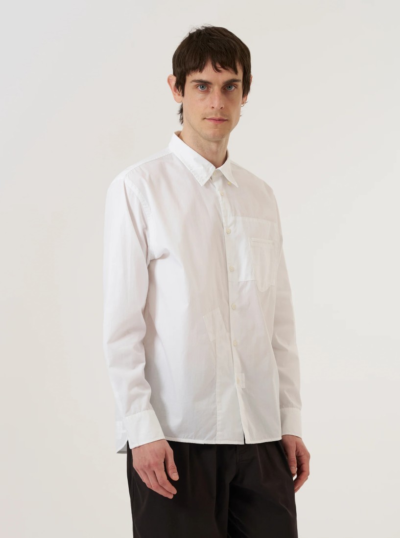 Poplin Patched Lazy Day Shirt White Universal Works