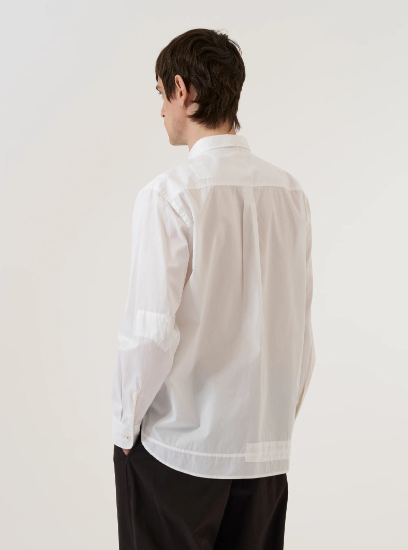 Poplin Patched Lazy Day Shirt White Universal Works
