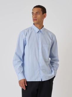 Mc Stripe Square Pocket Shirt Blue Universal Works