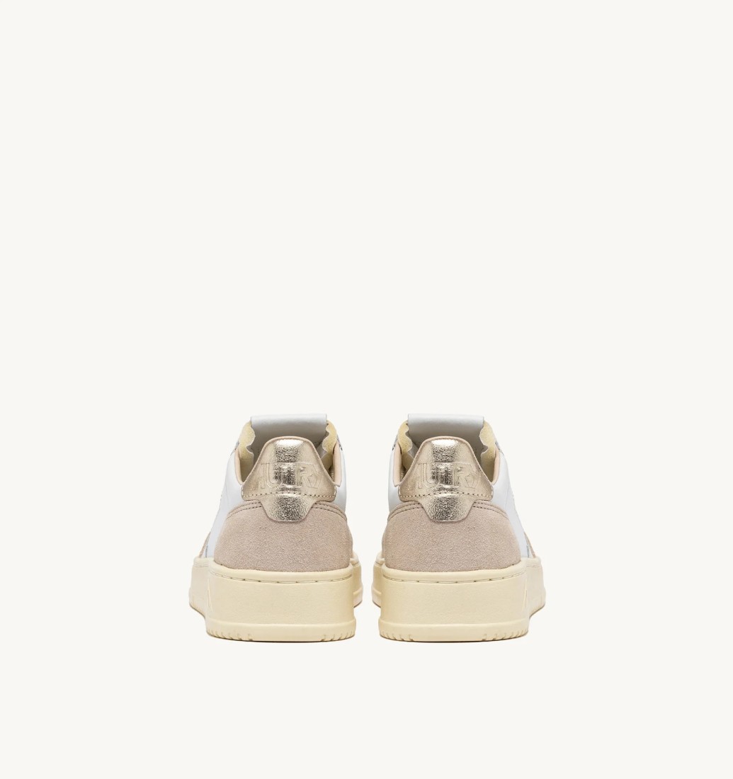 Medalist Low Leather / Suede  White / Gold Autry