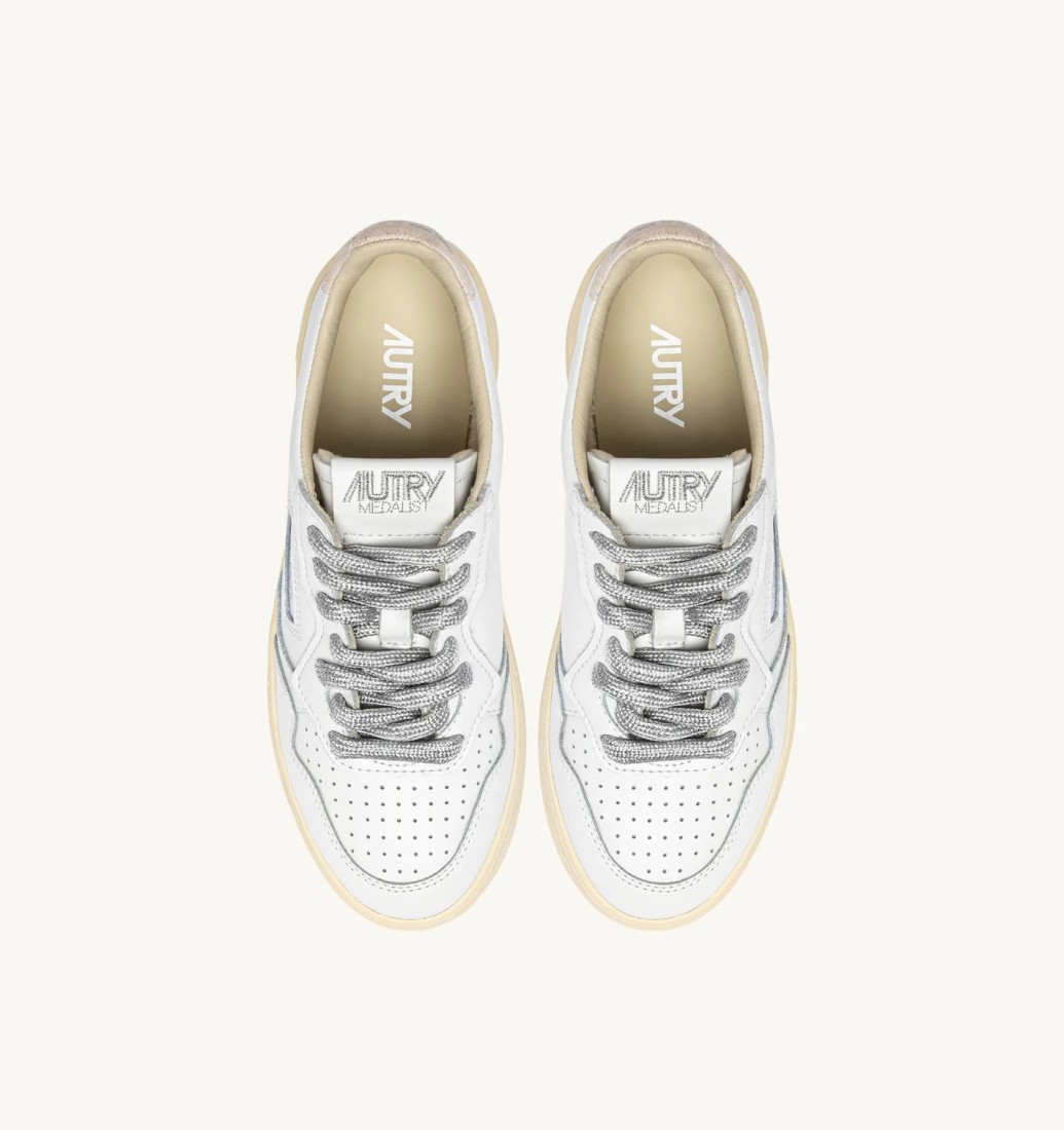 Medalist Low Leather Swoll White / Silver Autry