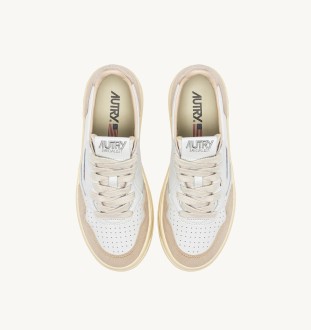 Medalist Low Leather / Suede  White / Gold Autry