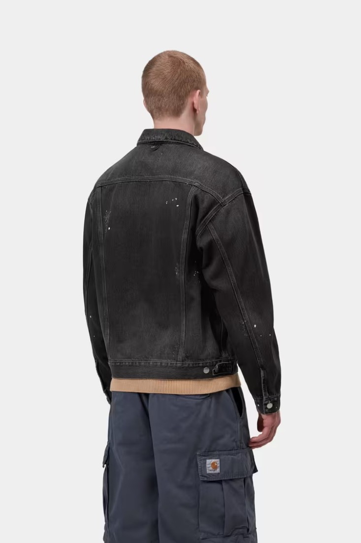 Helston Jacket Black, Destroy Wash, Splatter Carhartt WIP