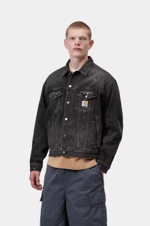 Helston Jacket Black, Destroy Wash, Splatter Carhartt WIP