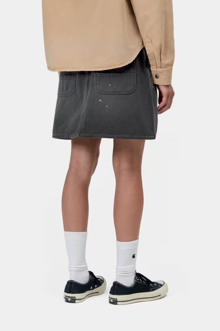 W's Maeve Double Knee Skirt Black, Destroy Wash, Splatter Carhartt WIP