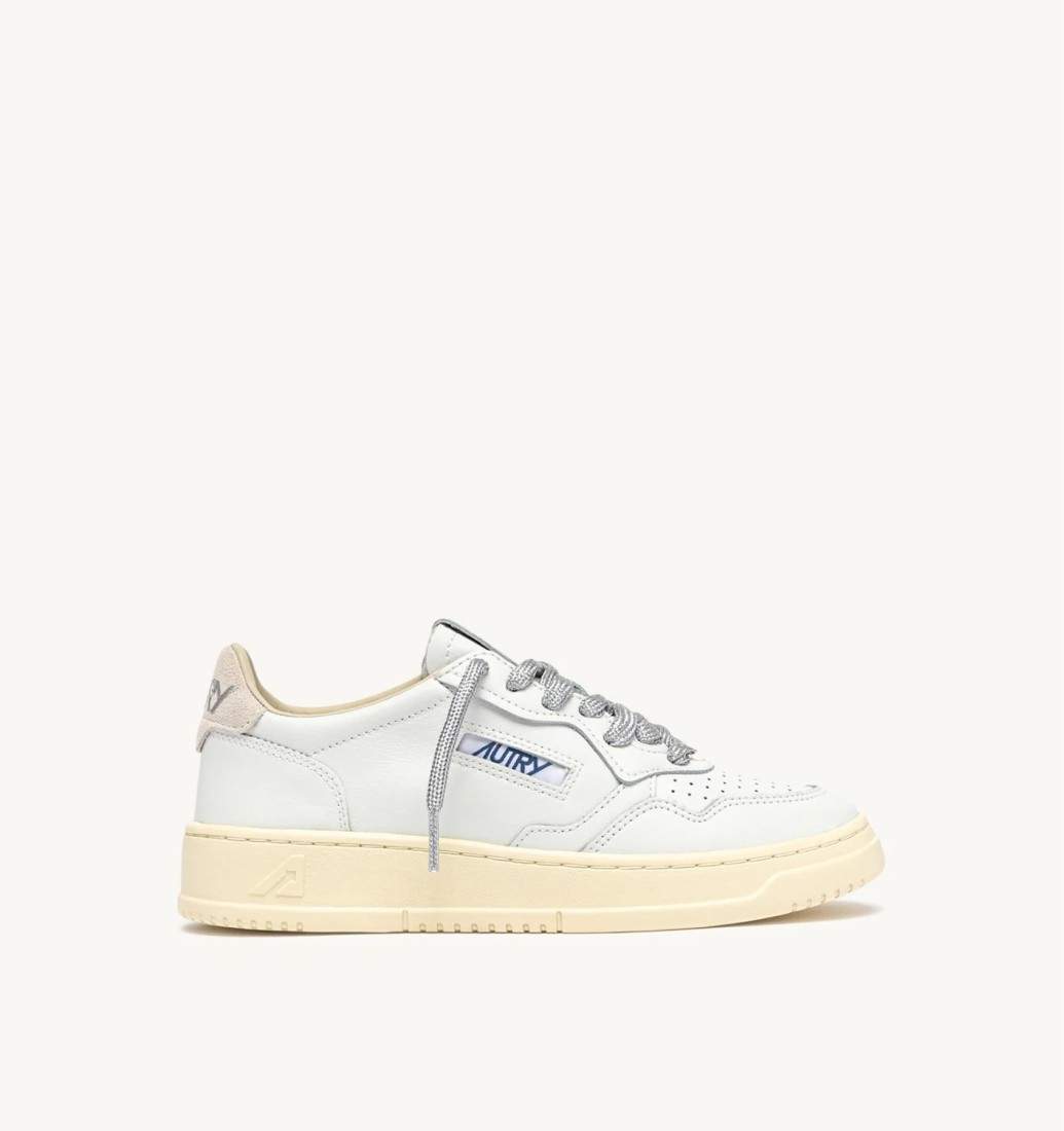 Basket Medalist Low Leather / Swoll White / Silver Autry